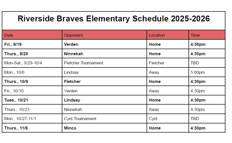 Elementary Schedule