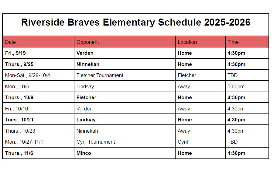 Elementary Schedule