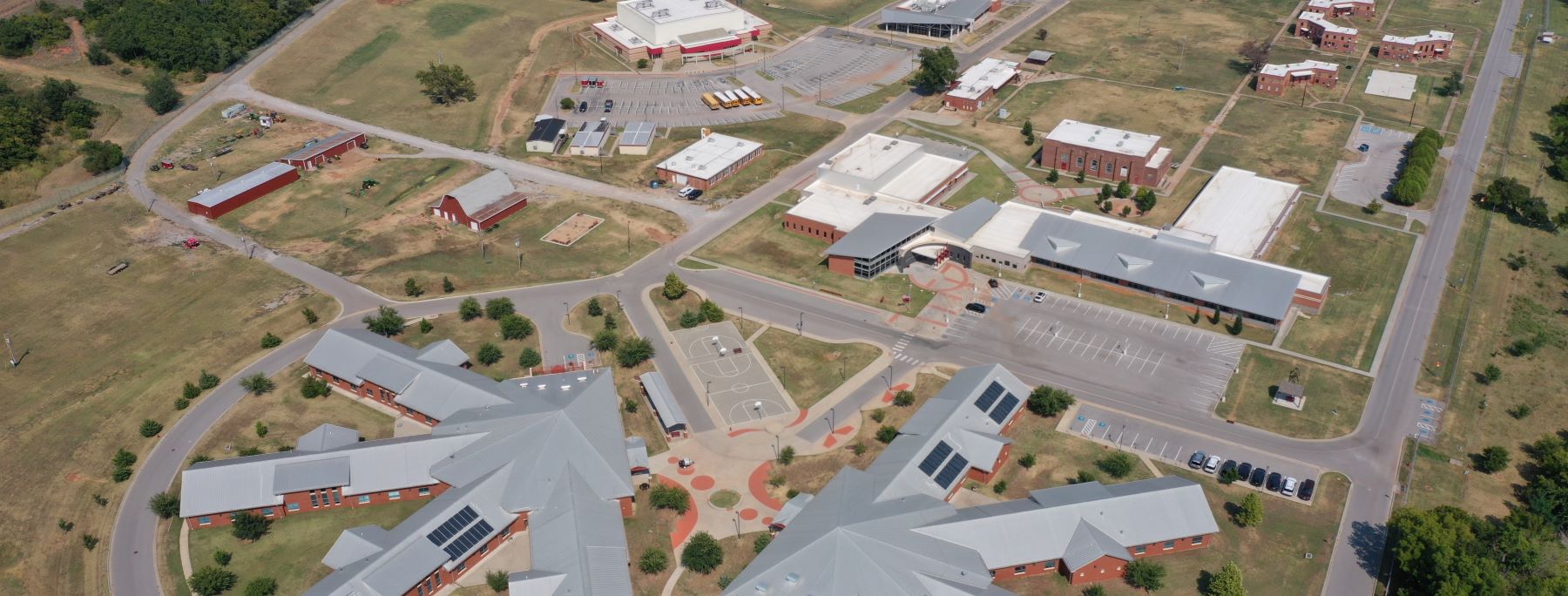 aerial view of school campus