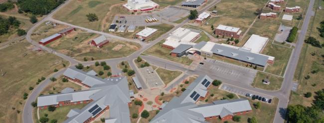 aerial view of school campus